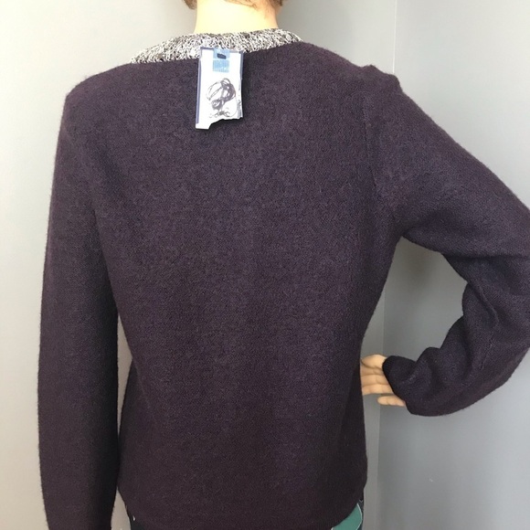 Croft & Barrow 100% Wool Cardigan – NWT, Metallic Ring Stitching - Picture 3 of 6